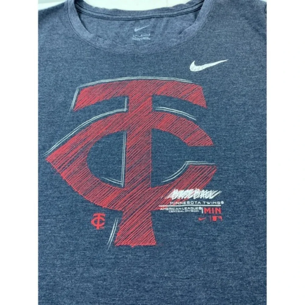 Nike Womens Large Graphic T-Shirt Navy Blue‎ Baseball Theme New With Tags